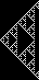 Cellular automaton yielding Sierpinksi triangle look-alike