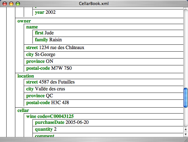 CSS formatting of Example 2.2 with the stylesheet of Example 5.11