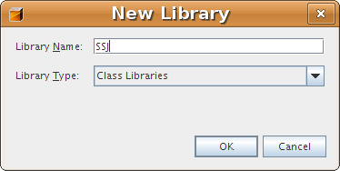 A dialog box allowing the user to enter a name for a new library.